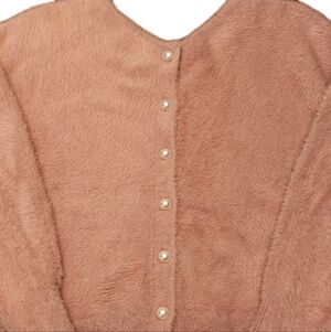Joie Cardigan Light Pink Fuzzy-textured Sweater Pearl Buttons XS Coquette Girl